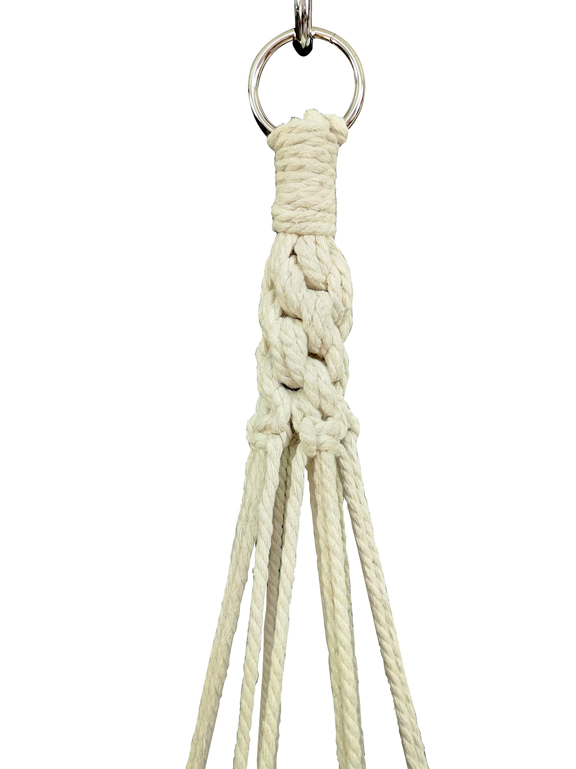 Makramee Pflanzenhänger Aus Baumwollseil – 132 Cm Lang, Für Töpfe Bis 25,4 Cm – Beige