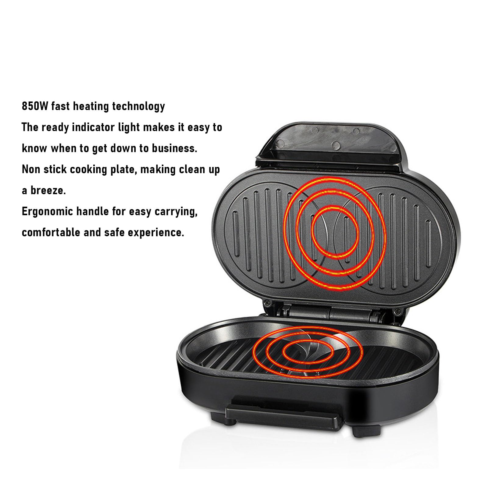 Elektrischer Pfannkuchen-Maker 850 W Doppelter Mini-Burger-Grill Omelett-Maker 220V