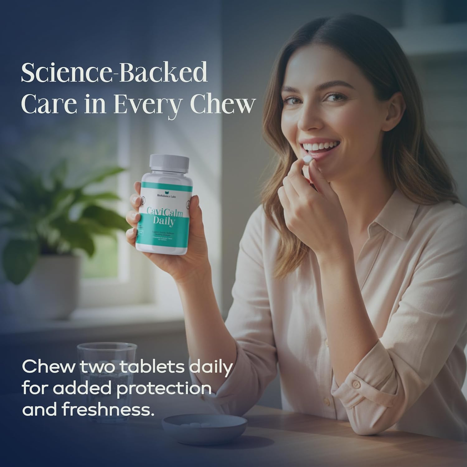 Cavity Protection Chewable Tablet - for Healthy Teeth & Gums - Fresh Breath - Nano Hydroxyapatite - Xylitol - Oral Probiotic Supplement - Dentist-Formulated Reminalizer - Fluoride Free - 60 Tablets
