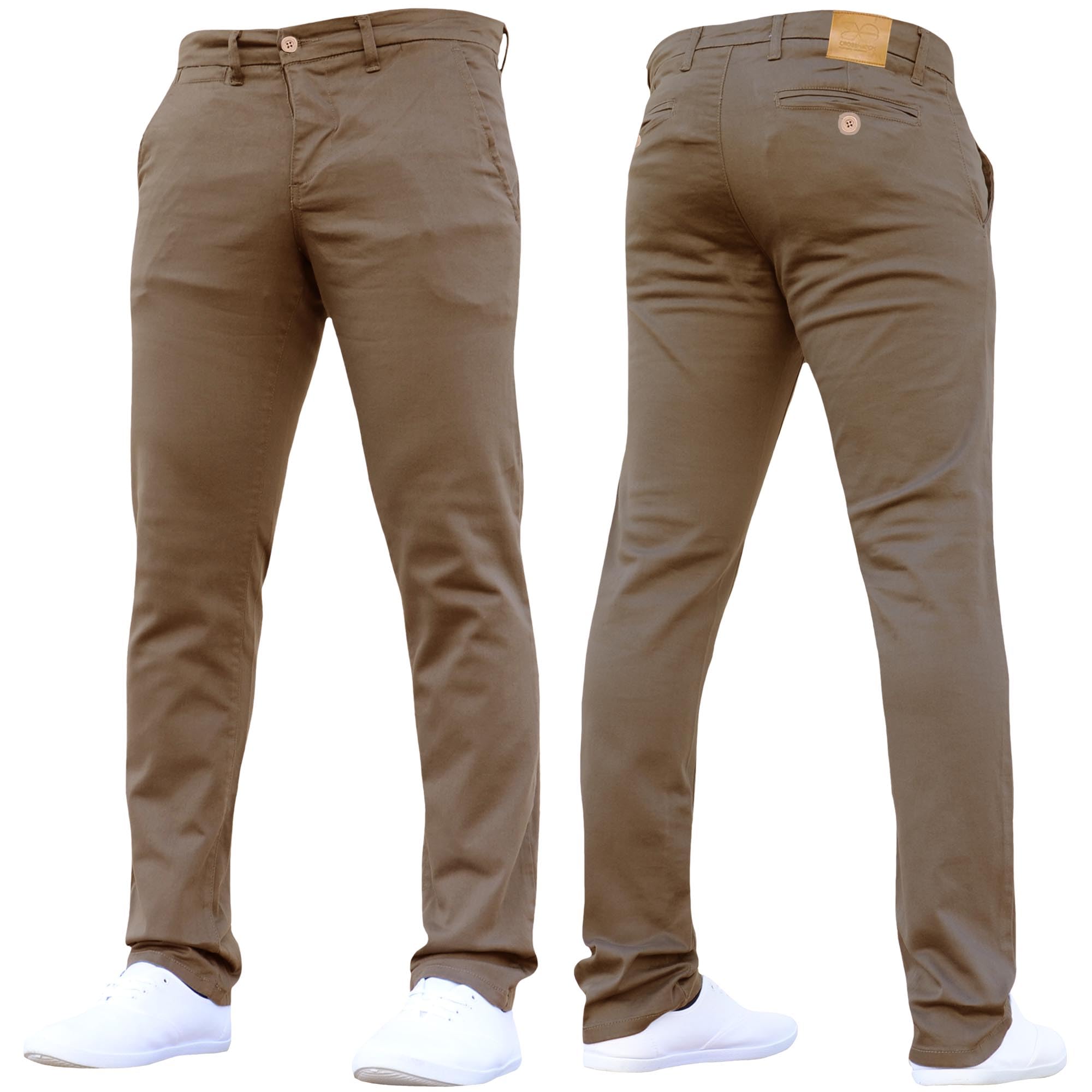 Crosshatch Men's Cinnamon Stretch Chino Slim Fit Leg Trousers Jeans By Jeanbase 32W X 30L