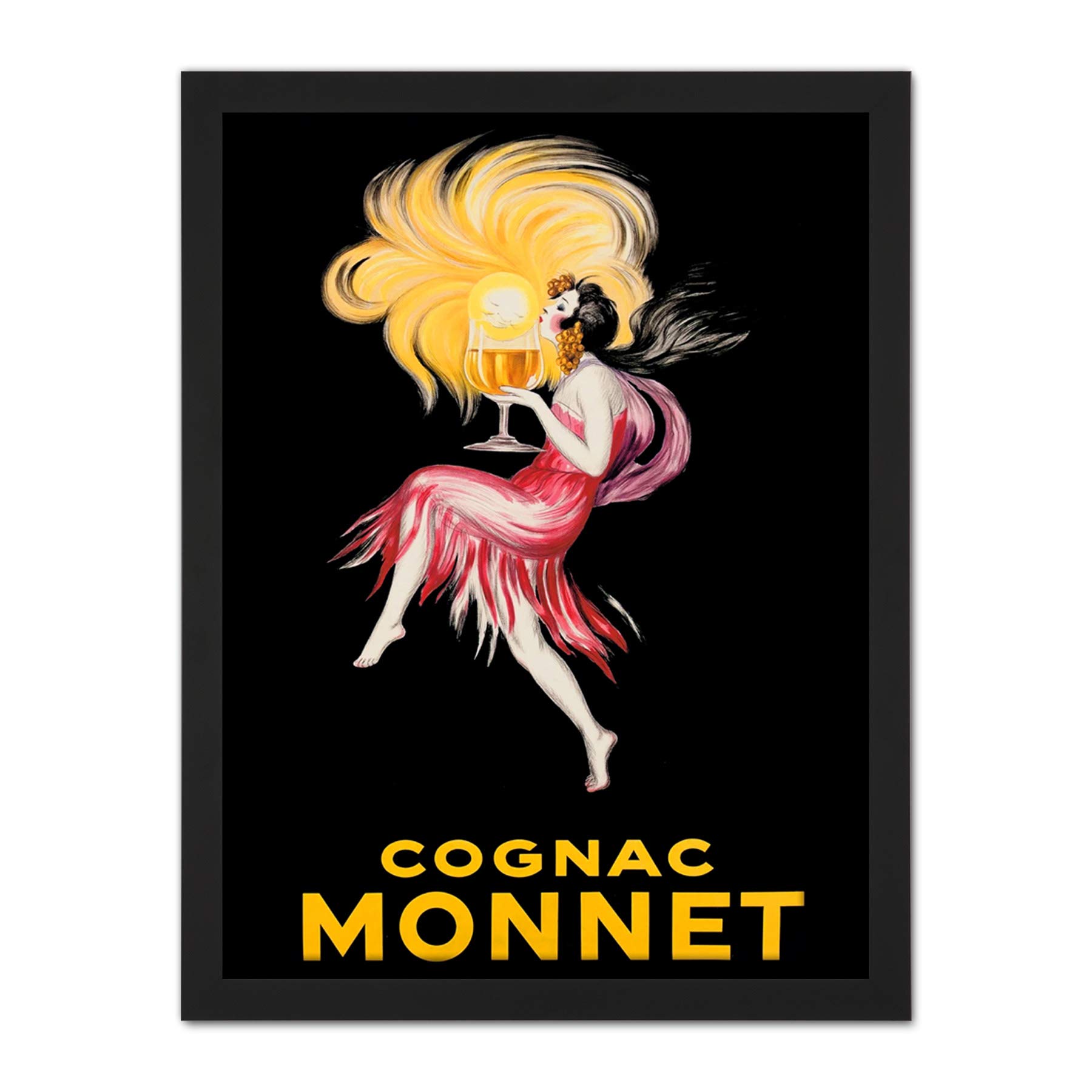Wee Blue Coo Cognac Brandy Girl Red Dress Artwork Framed Wall Art Print 18X24 Inch