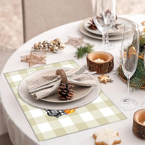 Vista 27 de Stylish Table Place Mats It's Fall Y'all Pumpkins Give Thanks Cloth Placemats Reversible Non-Slip Kitchen Table Place Mats for Restaurant