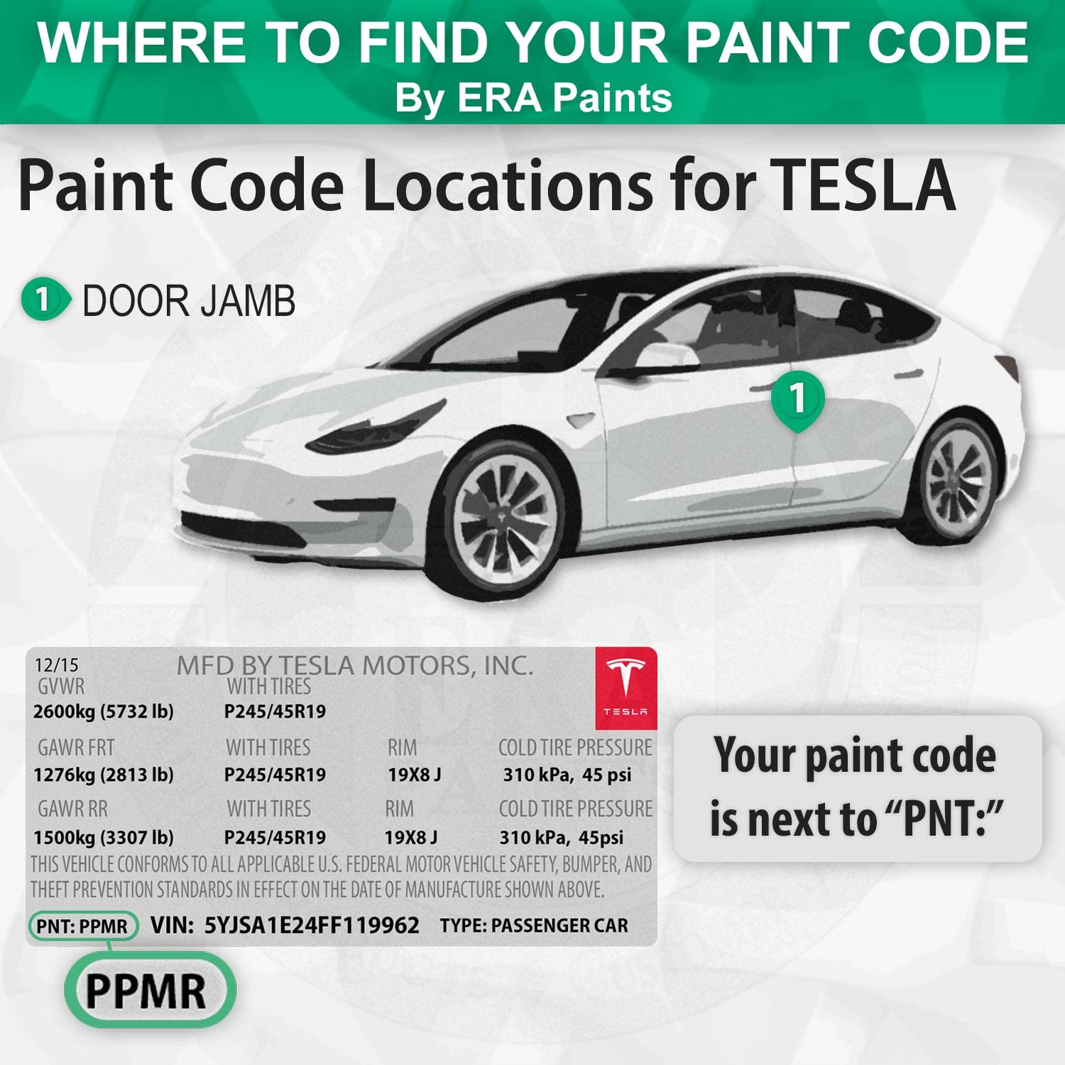 ERA Paints 1RD00/C94 - Fusion Red for TESLA Exact Match Automotive Touch Up Paint Spray - Pro Kit