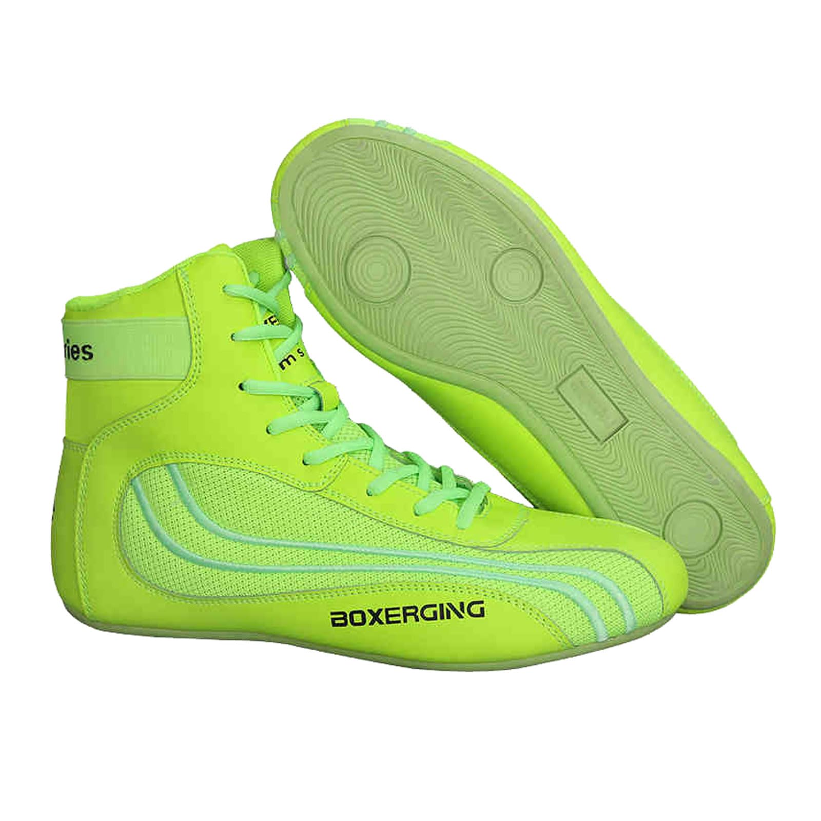 Forceroute Men's Green Wrestling Shoes,Boxing Shoes, Wrestling Shoes Boots,Boxing Shoes ,Fighting Shoes,Training Sneakers Wrestling Shoes,Excellent Grip,Lightweight,Breathable,For Training Mma Muay Thai