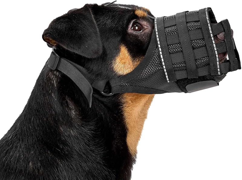 Focinheira para Cães OneTigris em Tecido Respirável com Faixas Refletivas Dog Muzzle 03