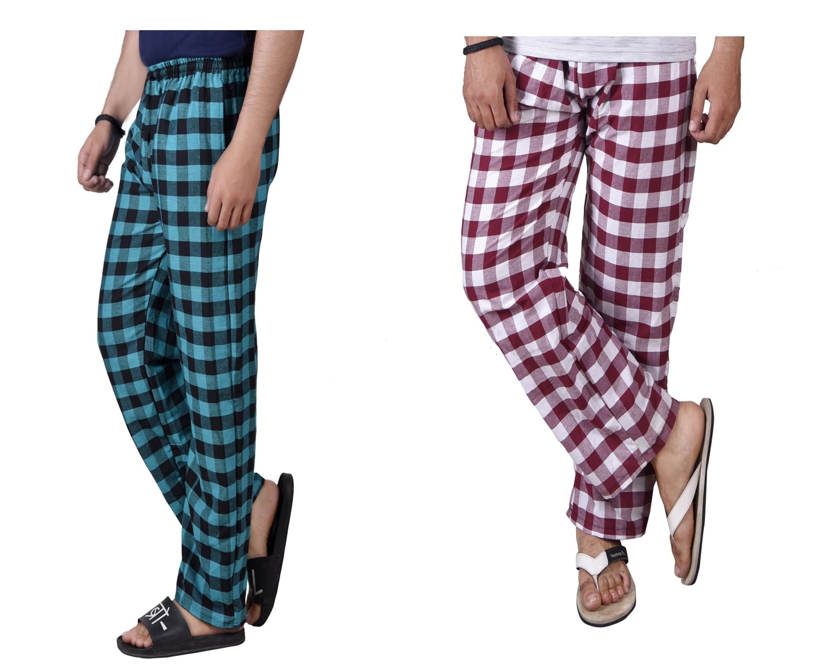 letz dezine Comfortable and Stylish Cotton Check Pyjama for Men - Stay Cozy All Day Night! Pack of 2, (Free Size, Multicolor LDS11469)-picture-38