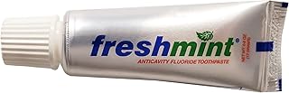 144 Tubes of Freshmint 0.6 oz. Anticavity Fluoride Toothpaste, Metallic Tube, Tubes do not have Individual Boxes for Extra Savings, Travel Size