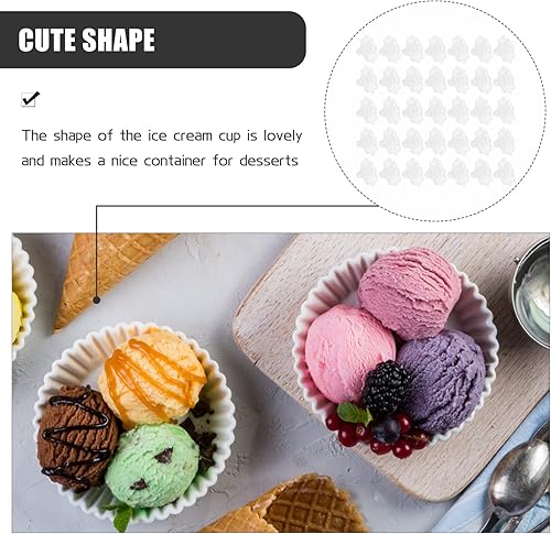Miniatura 5 de UPKOCH Copas de cono de nieve de flores: 50 piezas pequeñas reutilizables coloridas taza de goteo de hielo aperitivo tazón de helado taza de postre