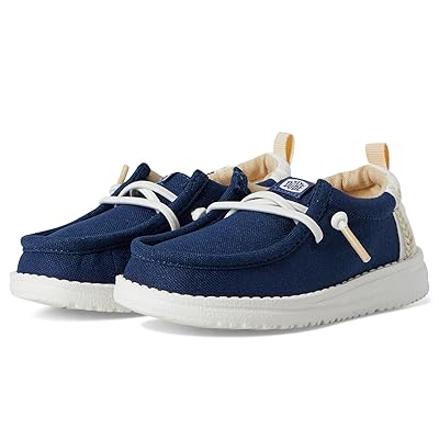 Hey Dude Kids Wally Summer Linen (Toddler) Boys Shoes Sargasso Blue/White