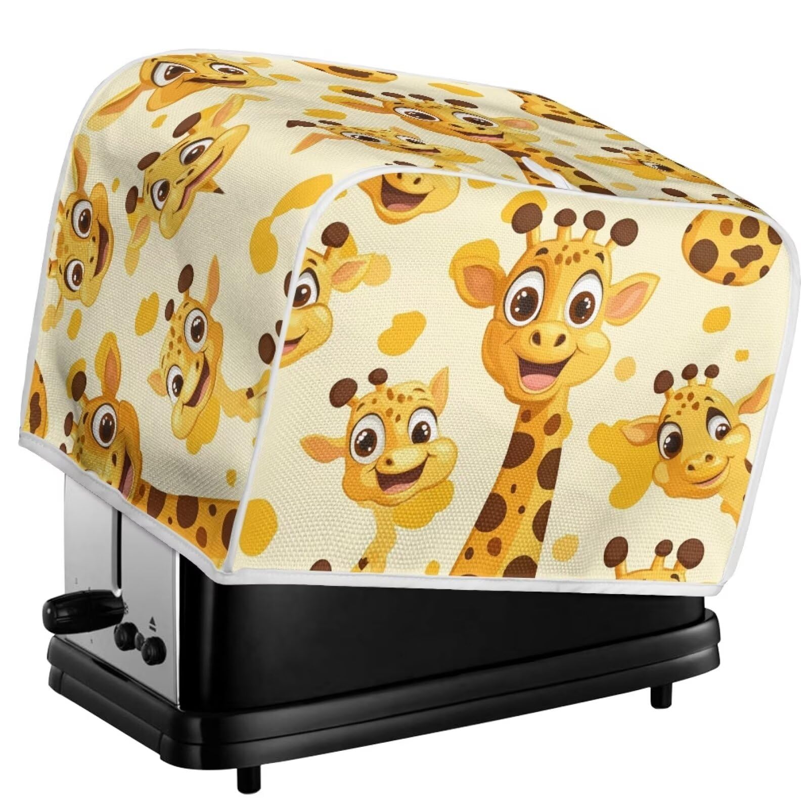 JUDENTIDOS Cute Giraffe Toaster Dust Cover - Bread Maker Machine Dustproof Bakeware Protector With Top Hook - 2 Slice Toaster Appliance Cloth Cover