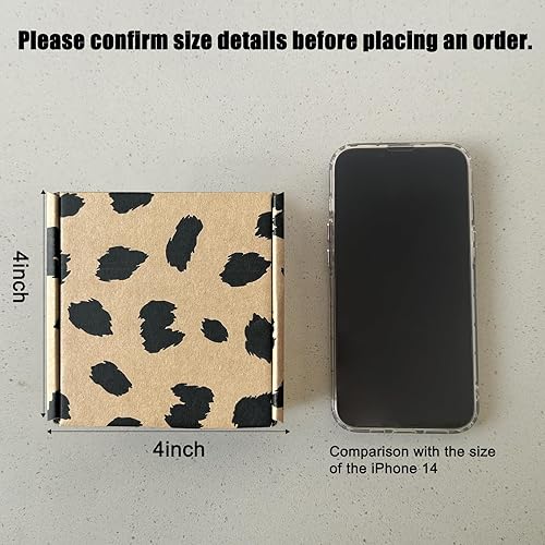 Miniatura 3 de Paquete de 25 cajas de envío pequeñas de leopardo, cajas de cartón corrugado reciclables de 4 x 4 x 2 pulgadas, bonita caja de correo con estampado