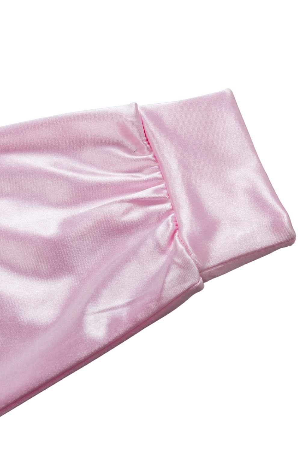 Chaqueta de satén rosa de los años 50 para mujer, disfraz de Halloween, carnaval, cosplay, chaqueta rosa con pañuelo para el cuello, disfraz de carnaval