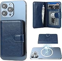 Vista 13 de Bocasal Cartera Magnética para MagSafe, Soporte Magnético para Tarjetas con Bloqueo RFID de Cuero, para iPhone 16/15/14/13/12 Pro/Max/Plus, Cartera