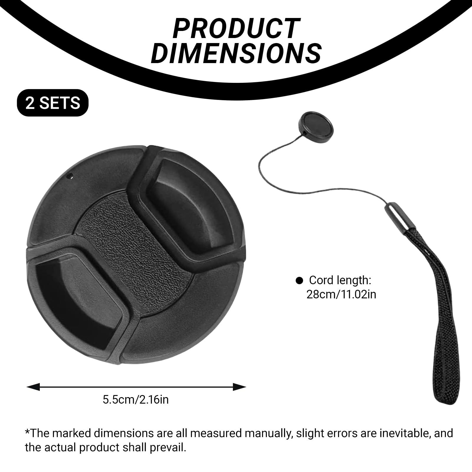 JJC Tappo Obiettivo Copriobiettivo 55mm 2 Pezzi Snap-on Fotocamera - Foto 7