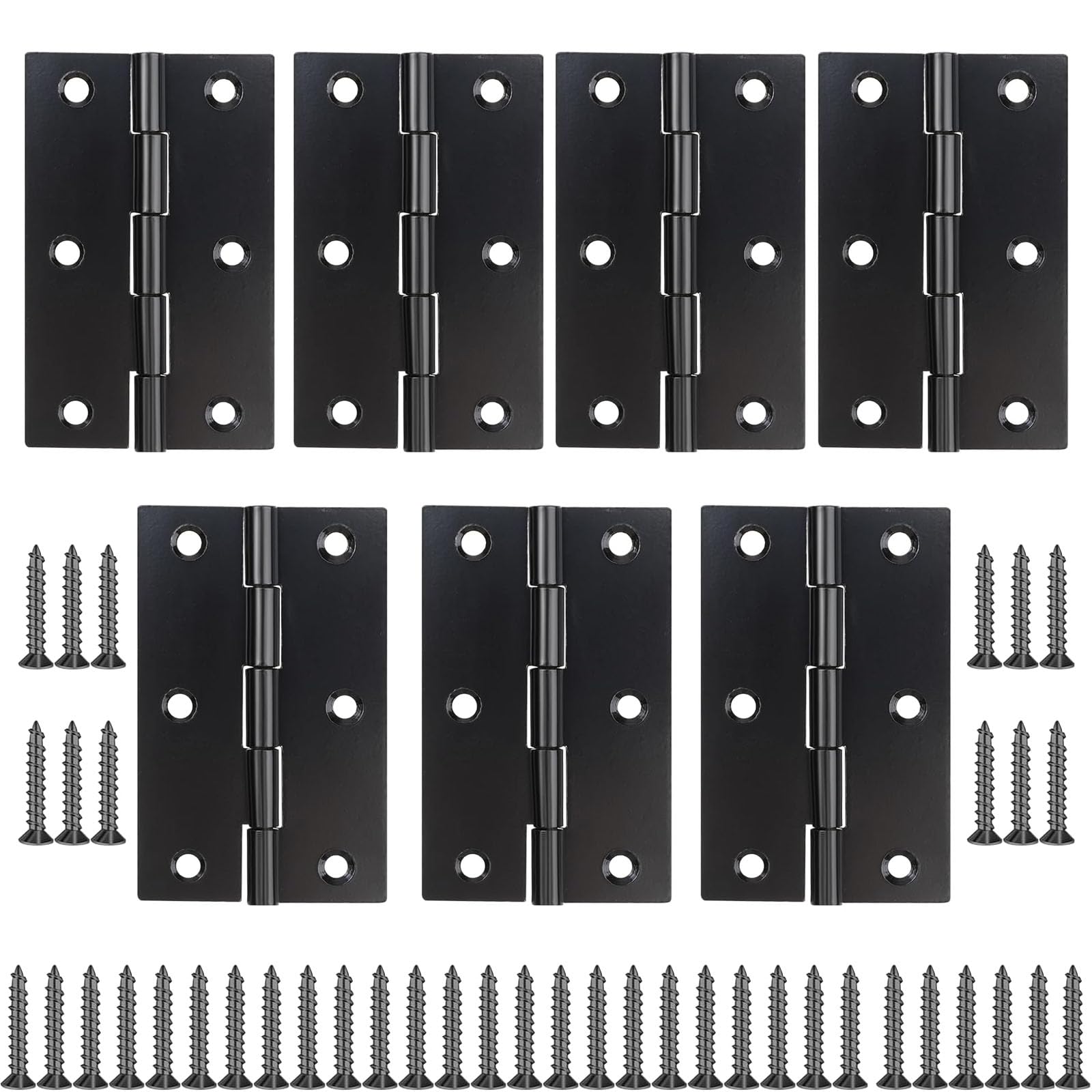 Pack De 16 Bisagras Negras De 2 Pulgadas Con Rodamientos - Para Puertas, Ventanas O Muebles, Incluye Tornillos