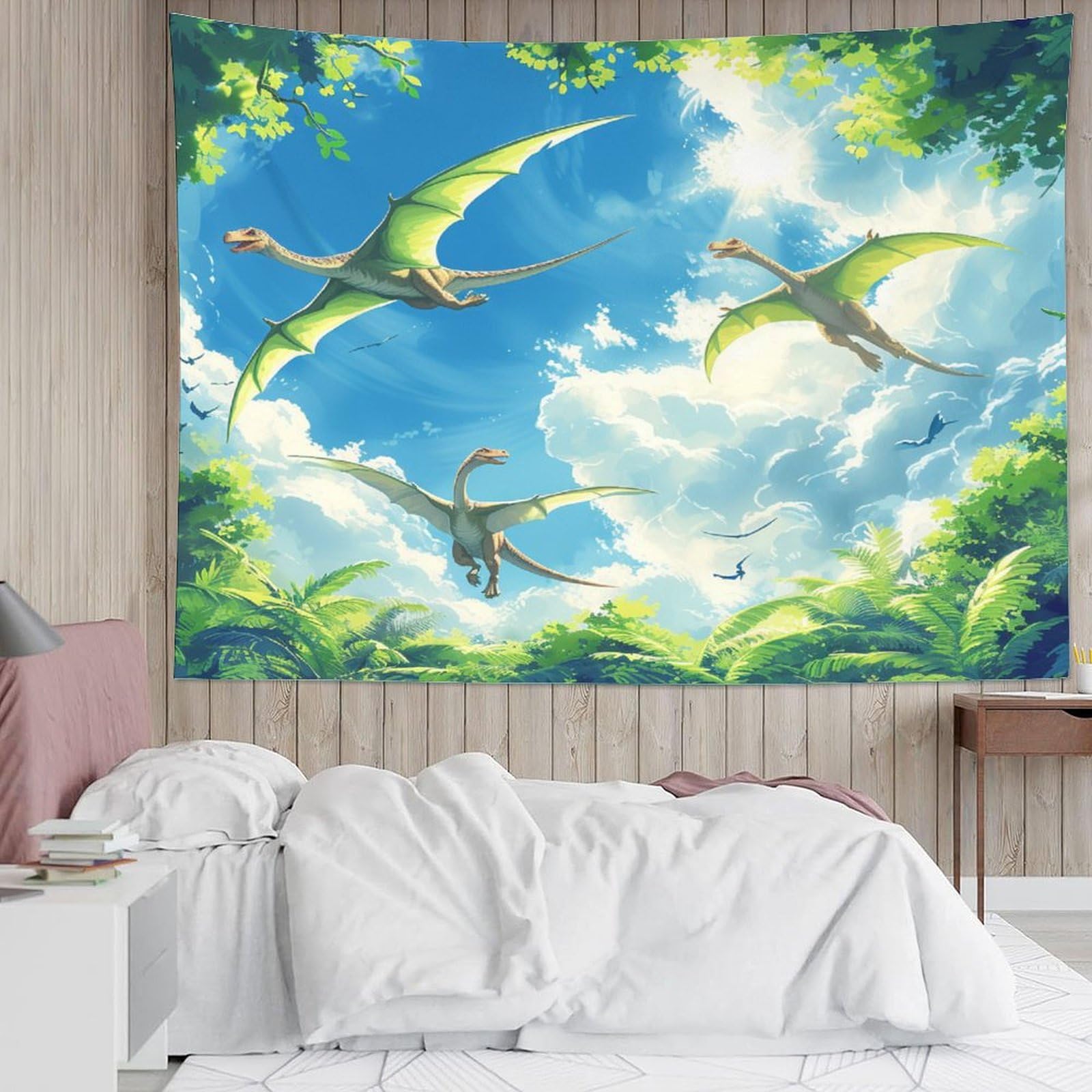 Tappeto Da Parete Dinosauros - Arazzo Decorativo 180x230 Cm, Stampa HD Animali