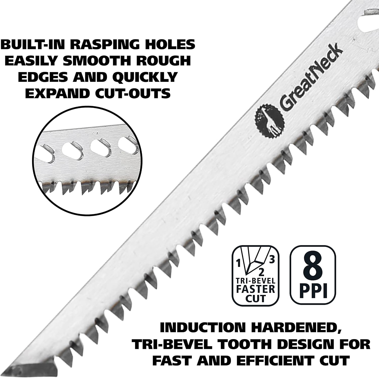 GreatNeck 74027 Rasping Jab Saw and Sheath, Drywall Cutter, Hand Saw for Drywall, For Keyhole Saw Kit, Sheetrock Saw, Ergonomic Handle, 8 TPI
