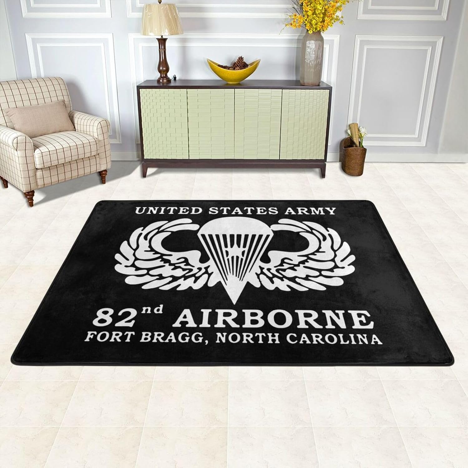 Amazon.com: ZDHGAEW Us Army 82nd Airborne Area Rug for Living Room ...