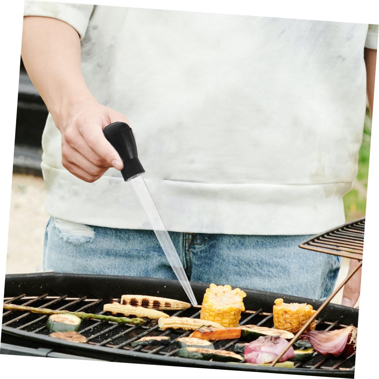 4pcs BBQ Sauce Baster Set Food Grade Silicone Marinade Injector Meat Basting Tool Detachable Bulb for Cooking and Grilling