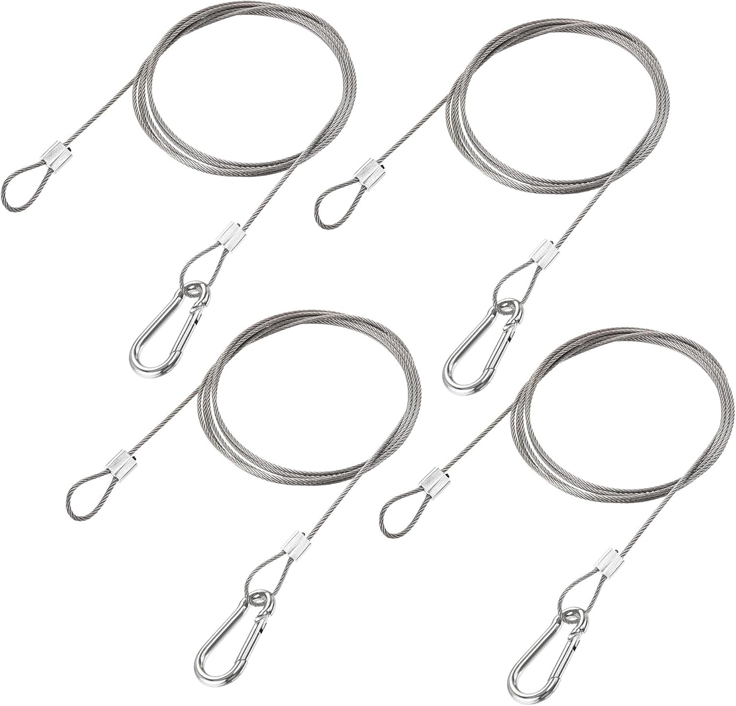 uxcell Picture Hanging Wire Kit, 4Set 1.5M Loop and Hook Hanging Wire
