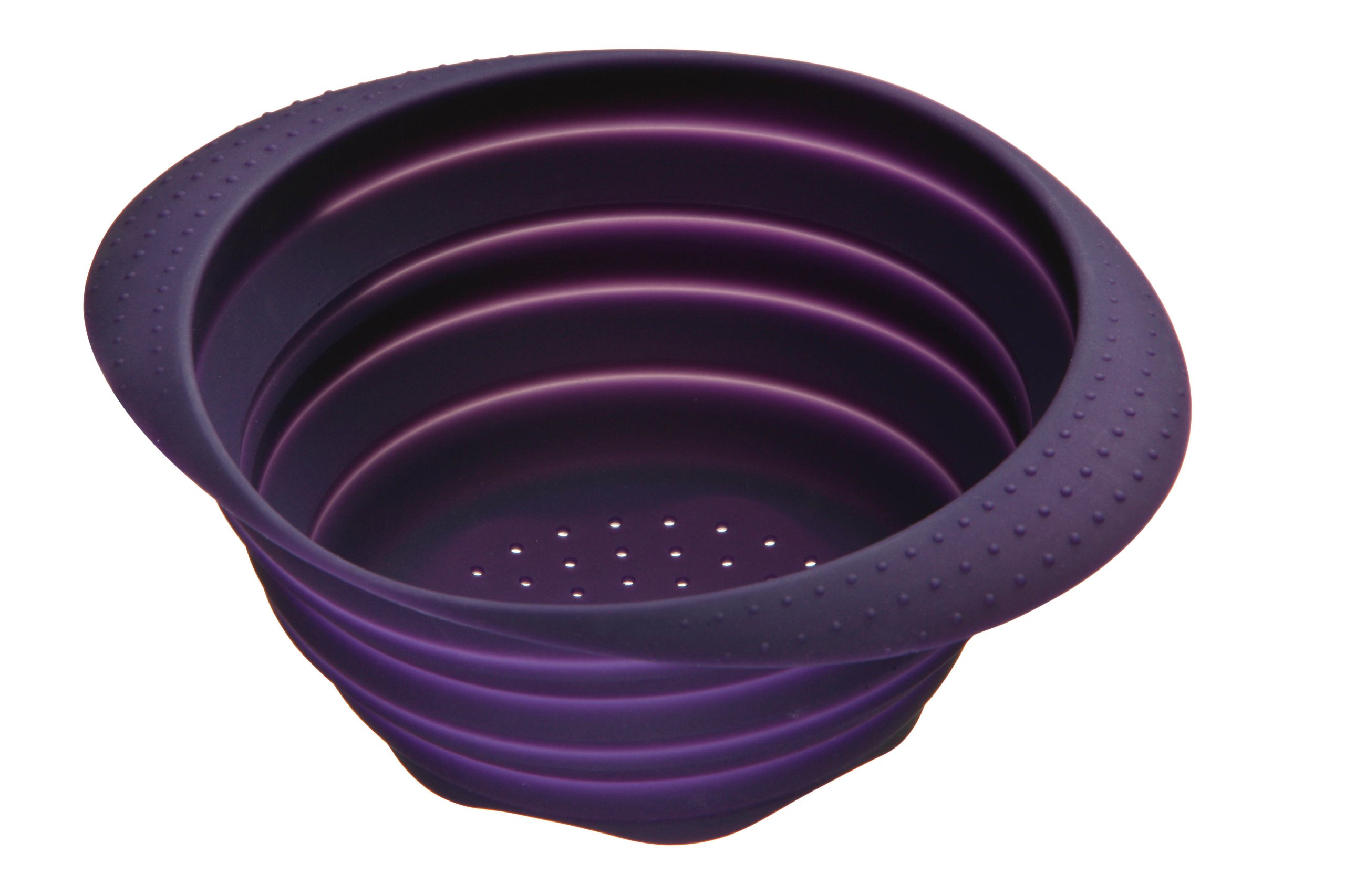 Purple Silicone Collapsible Colander - Lightweight Straining Bowl - Kitchen Sink Strainer for Vegetables