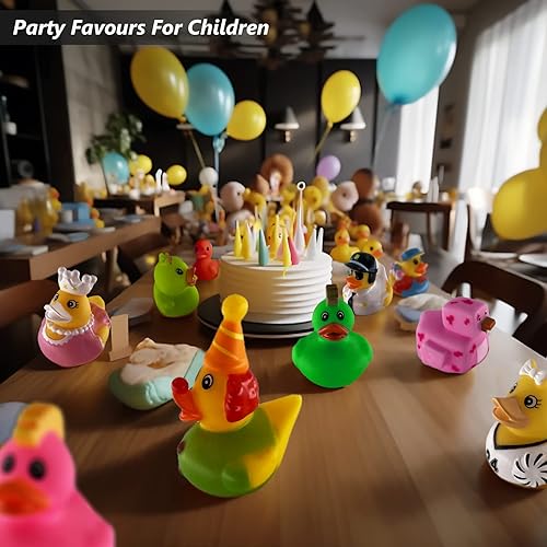 Miniatura 4 de Paquete de 50 patos de goma a granel, surtido de patos para Jeep Ducking Floater Duck Juguetes de Baño Recuerdos de Fiesta