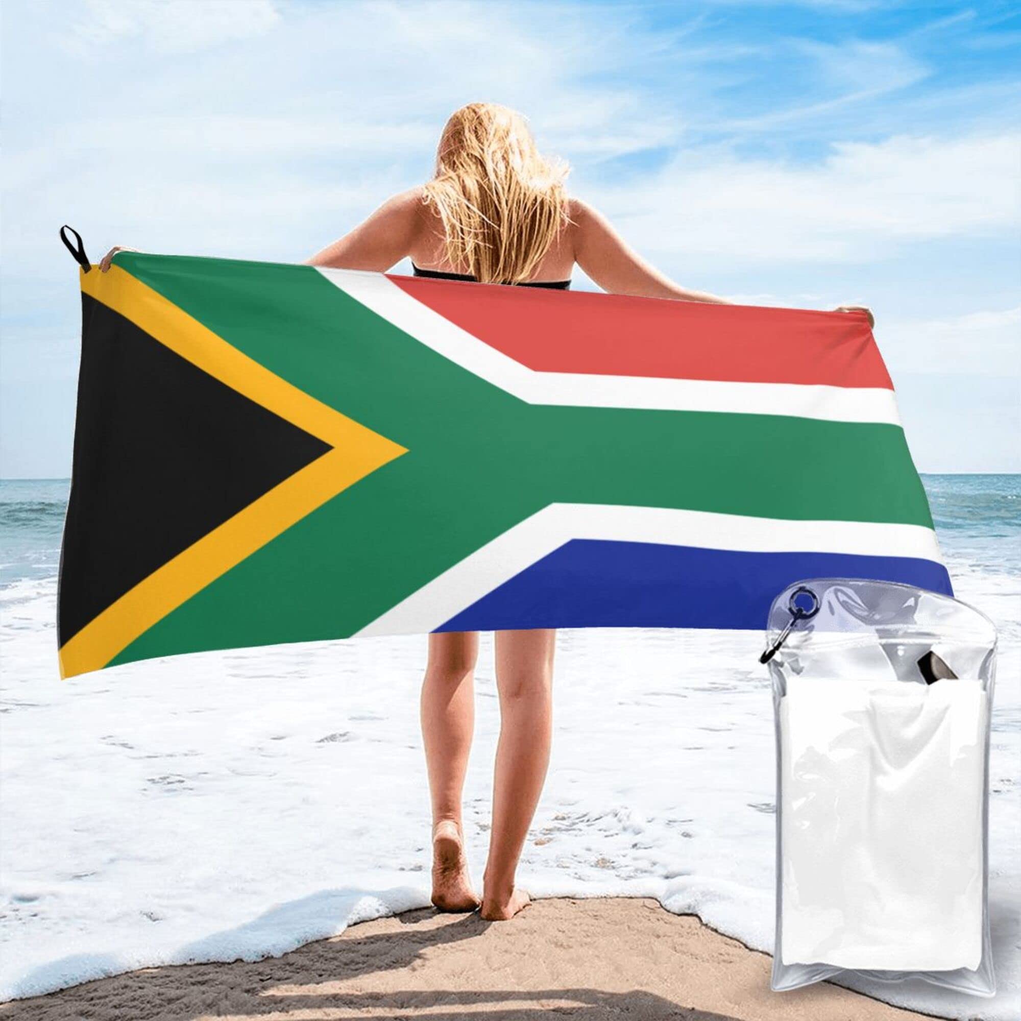 Lsjuee Flag of South Africa Microfiber Beach Towel-Quick Dry Oversized Towels Blanket for Travel Pool Camping