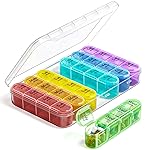 Odaro Weekly Pill Organizer 4 Times a Day, Daily Pill Box 7 Day, Large Travel Pill Case with 28 Compartment to Hold Medicine, Vitamin and Supplement - White Case
