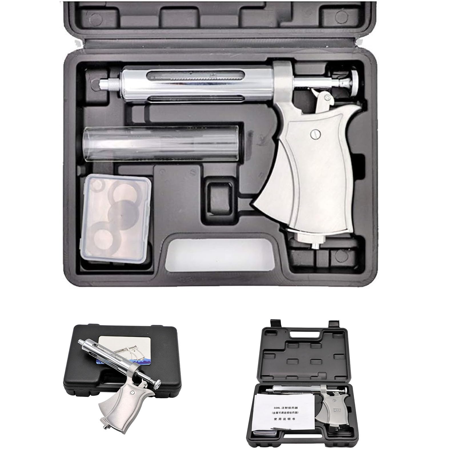 Siringa Continua 50 ml Siringa Semi-Automatica siringa siringa in Acciaio Inossidabile Pistola per Cavalli, Pecore, bovini e maiali