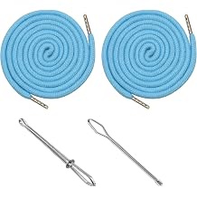 Drawstring Cords Replacement Drawstring Hoodie String with 2 Pieces Easy Threader for Sweatpants Shorts Pants Jackets Coats Sky Blue