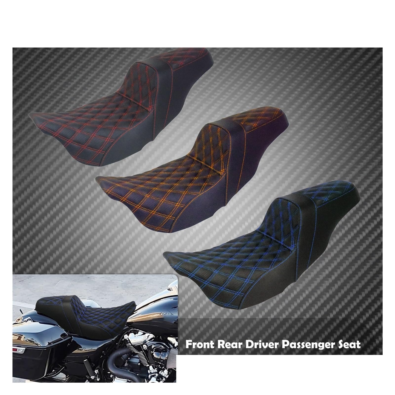 Motocicleta Asientosilla Asiento Dos Plazas para Conductor Motocicleta, para Touring,para Road King, Street Glide, ParaRoad Glide 09-23