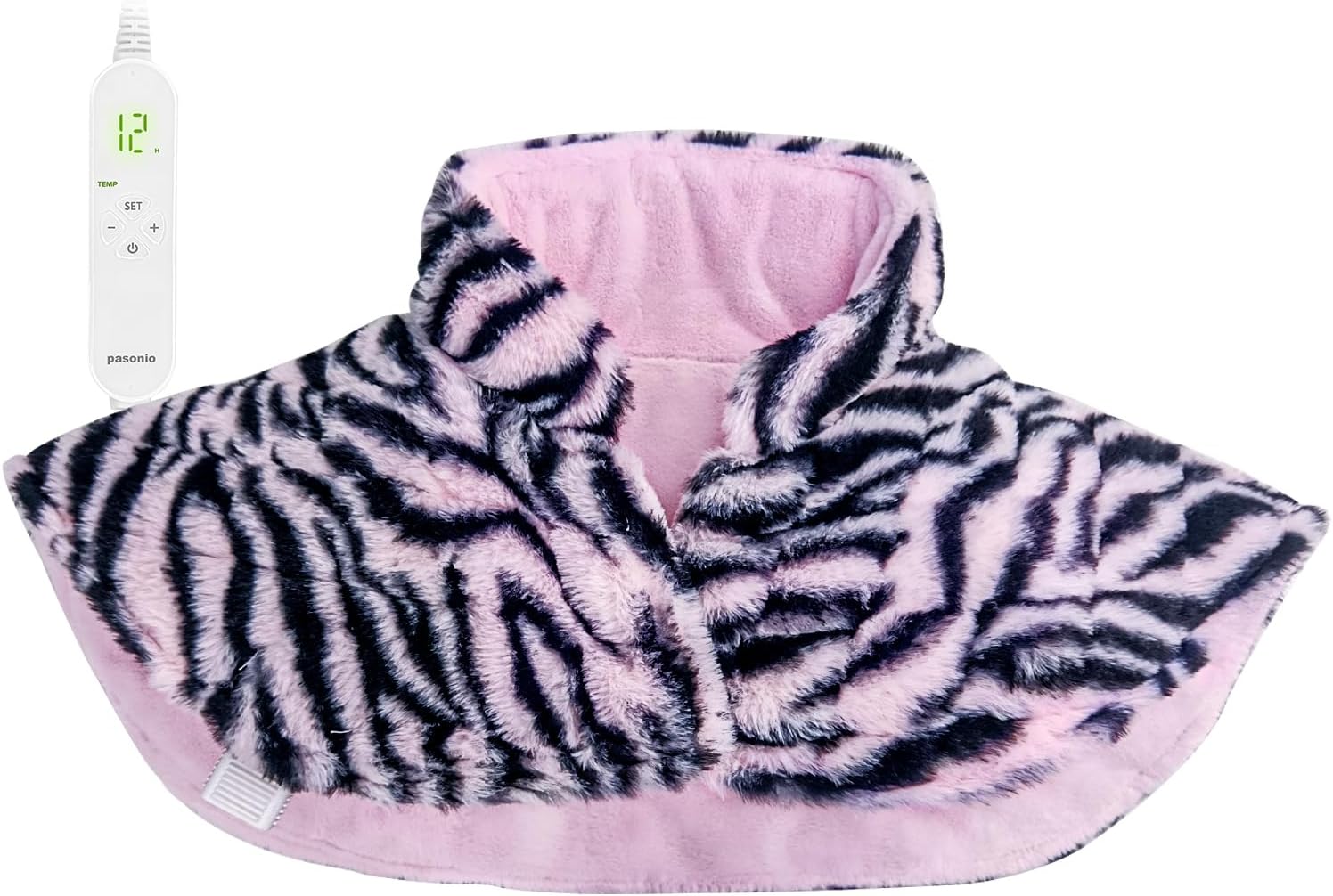 Weighted Heating Pad for Neck and Shoulders, Pasonio Large Electric Neck Shoulder Heated Wrap for Cramps and Pain Relief - 2.4lb Hot Heat Pad with Moist & Dry Heat Therapy, Washable- (18"x22") - PFH02