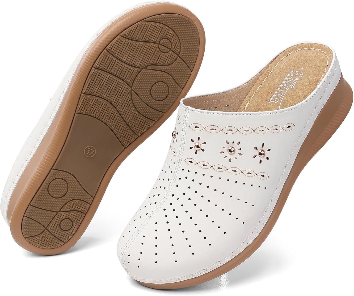 SHIBEVER Clogs for Women Mules Slip-On: Closed Toe Clog - Comfortable Womens Mule - Image 4