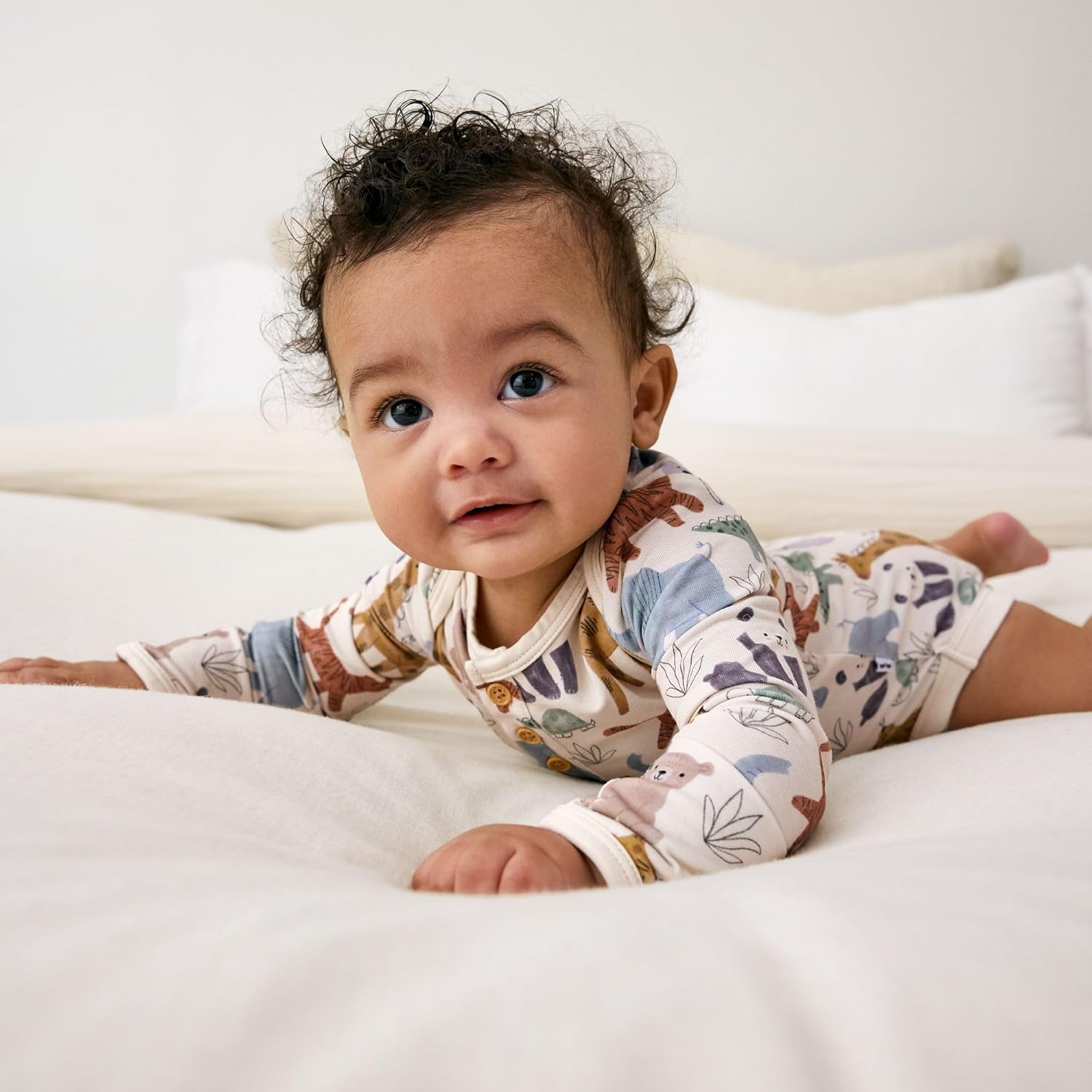 Little Sleepies Henley Bodysuit, Soft Viscose from Bamboo Long Sleeve Bodysuit for Baby Boys & Girls, Baby Clothes