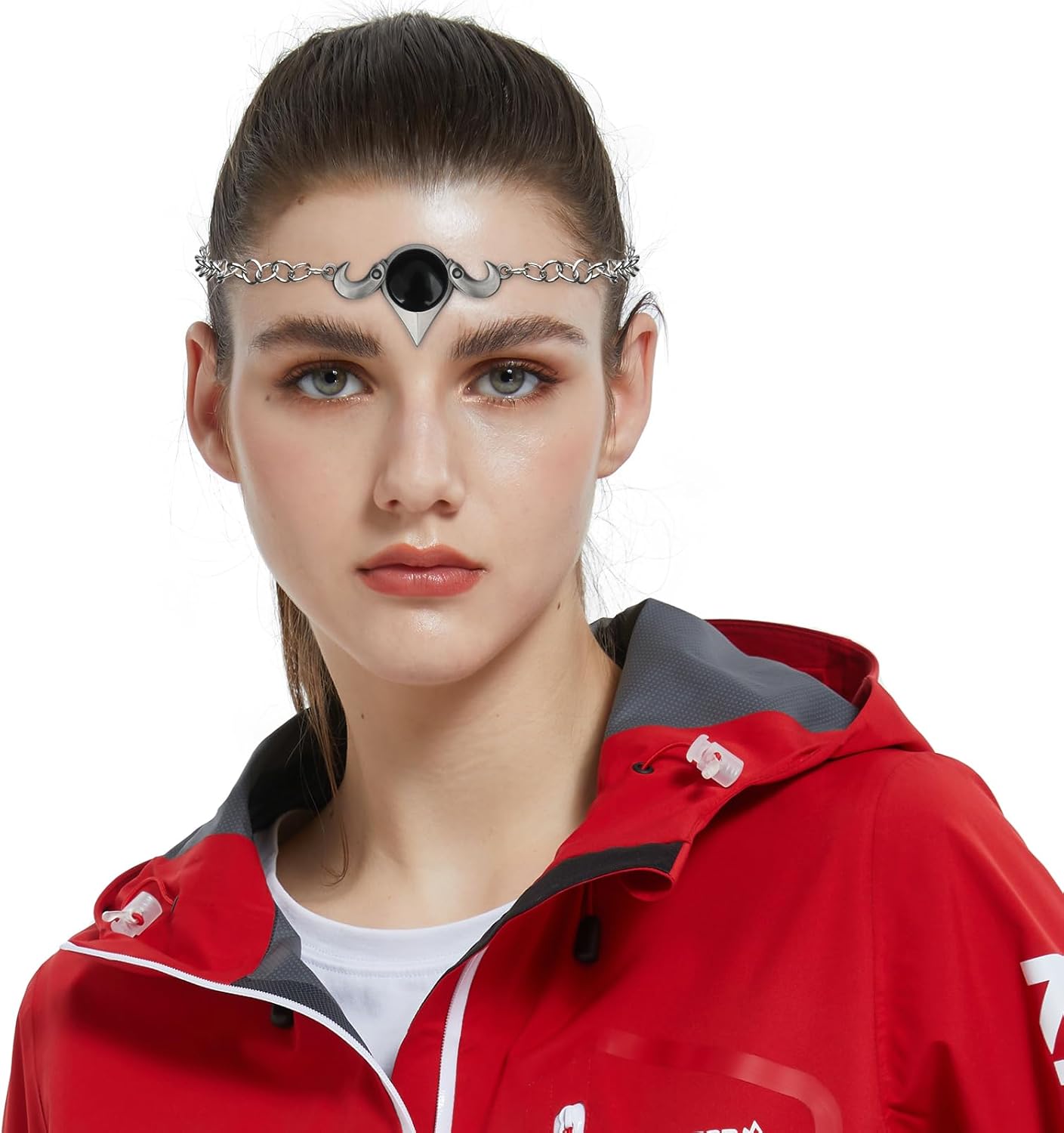 Half Elf Priest Cosplay Head Chain Pendant Hair Jewelry Women Wedding Headpiece Halloween Witch Costumes Props