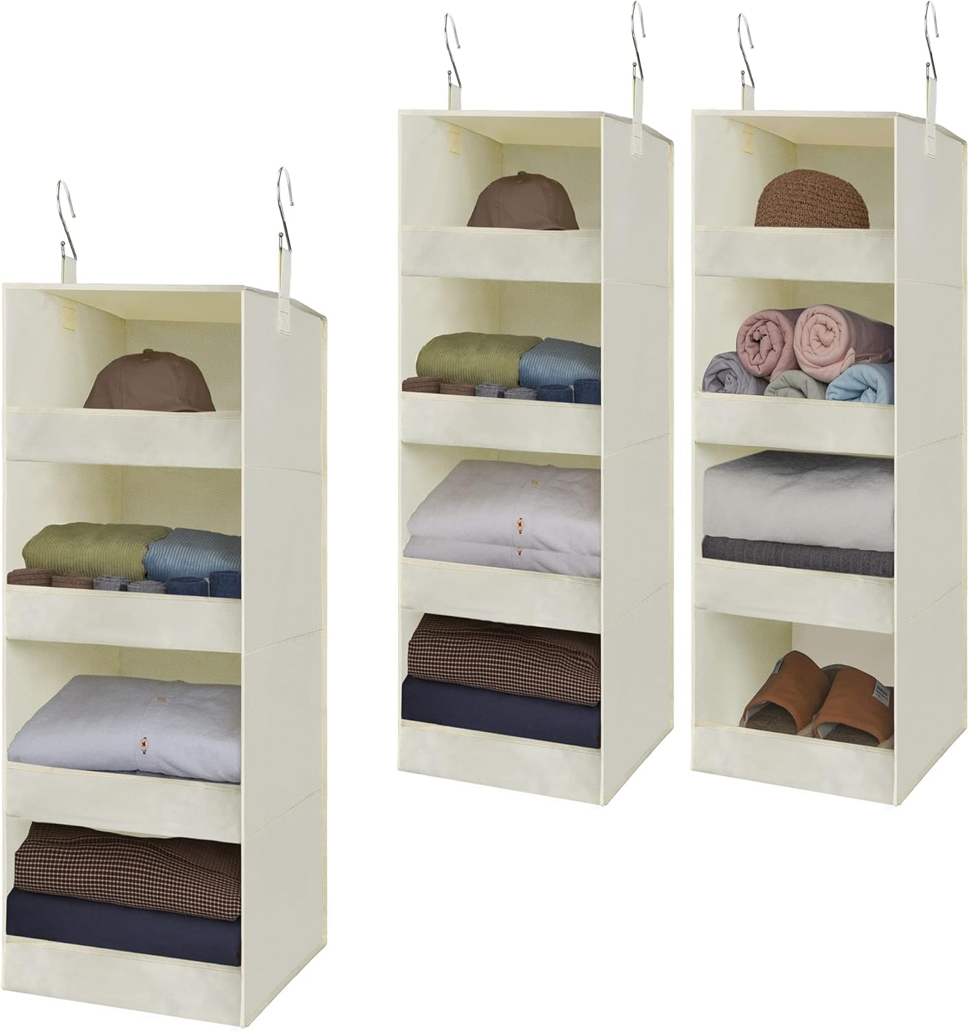 GRANNY SAYS Bundle of 1-Pack Hanging Organizer Closet & 2-Pack Hanging Clothing Organizer