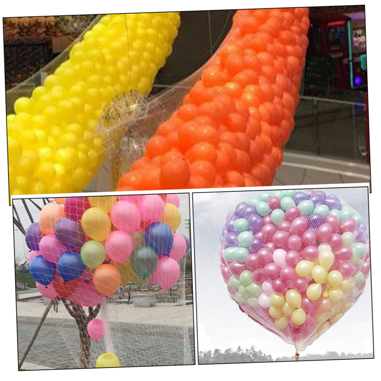 Ballonfangnetz 2 Stück aus Pp zum Freigeben für Hochzeit und Geburtstag | Weiß, Einfach zu Nutzen, Praktisches Zubehör für Partydeko, Vielseitiges Design, für Verschiedene Anlässe