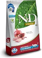 N&D Prime para Gatos Adultos Castrados de Todas as Raças Sabor Frango e Romã 7,5Kg