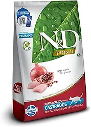 N&D Prime para Gatos Adultos Castrados de Todas as Raças Sabor Frango e Romã 1,5Kg