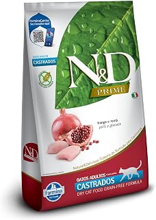 N&D Prime para Gatos Adultos Castrados de Todas as Raças Sabor Frango e Romã 7,5Kg