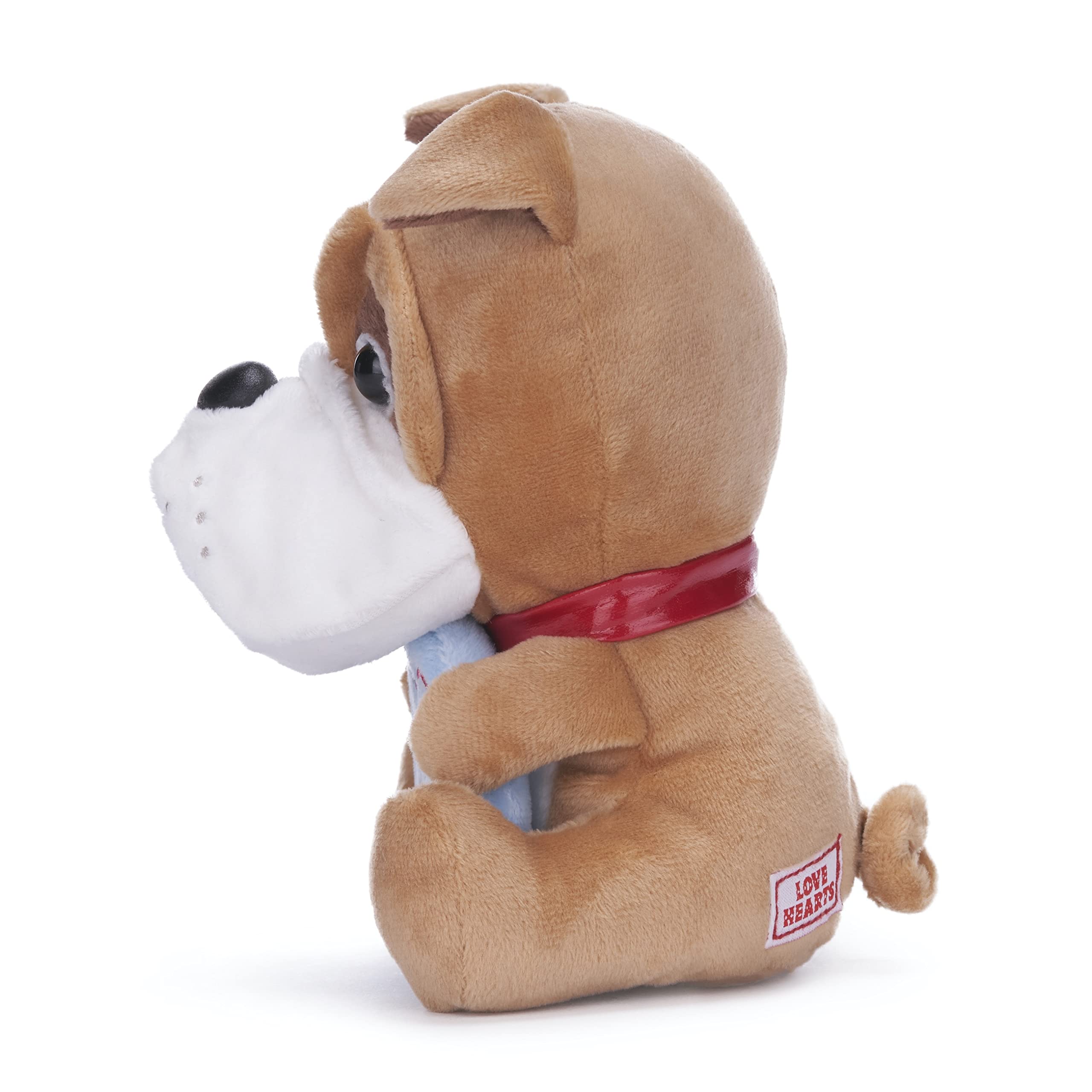 Posh Paws Swizzles Love Hearts Bruce The Bulldog Plüschtier - 18 Cm, Braun, Mit 'Top Dad' Herz