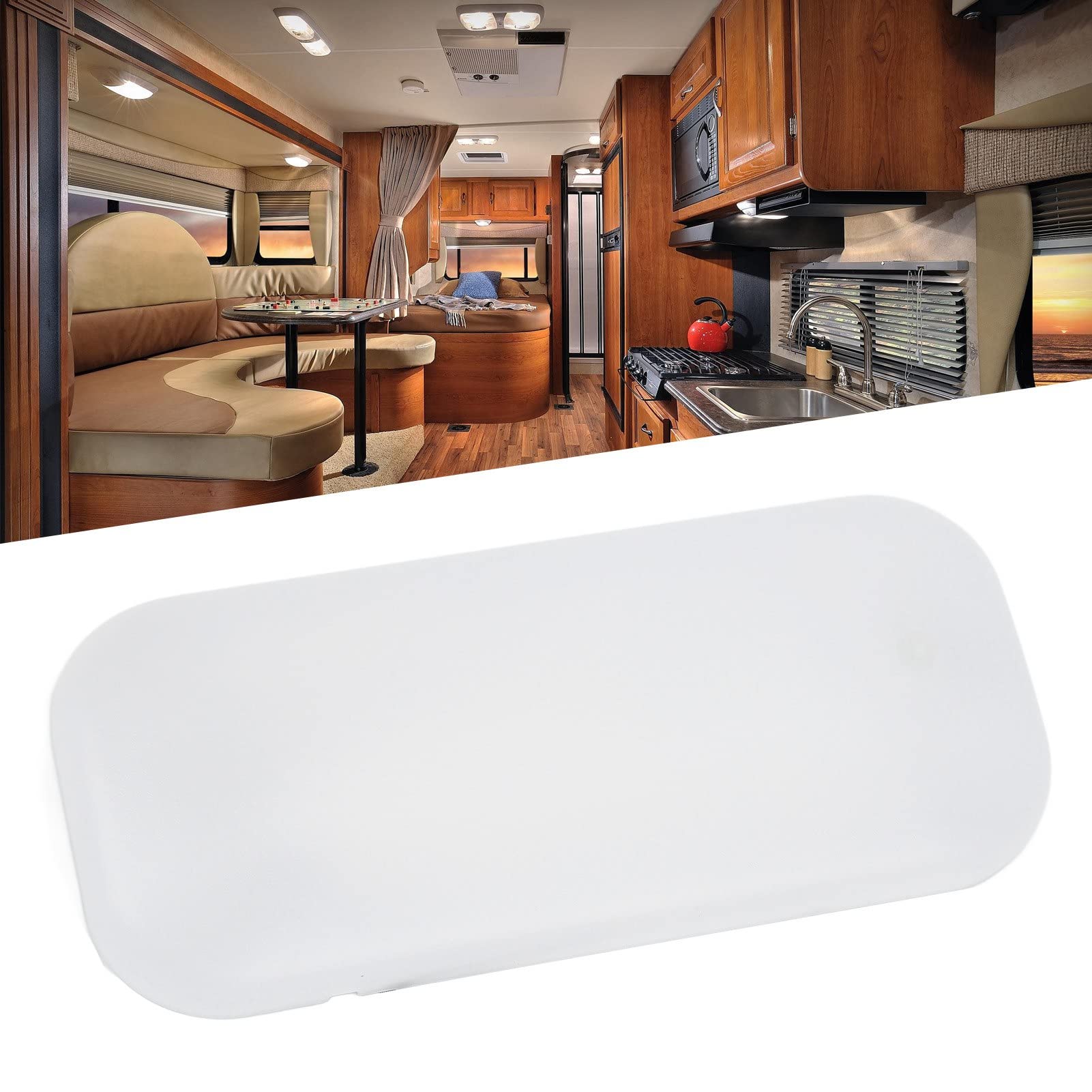 Luci a LED per interni RV 12V, luce bianca calda a forma ovale 3000K, lampada da tetto 500LM per camper, camion, rimorchio, barca(With Swich)