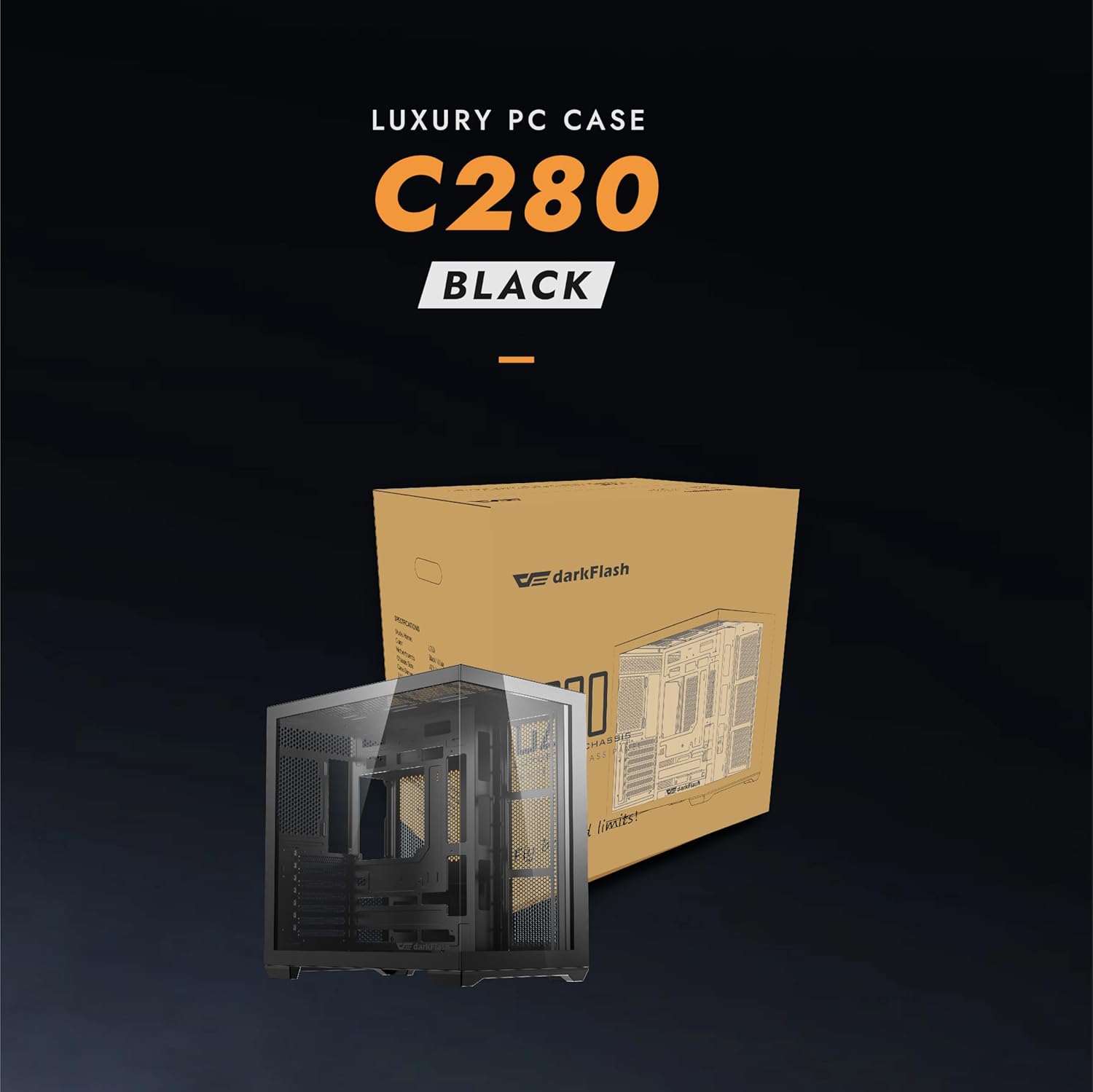 Removing a magnetic dust filter from the darkFlash C280 PC case.