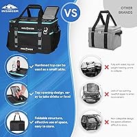 Vista 6 de INSMEER Soft Cooler Bag with Hard Shell & 2 Cup Holders, Portable 40L/70 Cans Collapsible Cooler Bags Insulated with Leakproof for Travel, ice