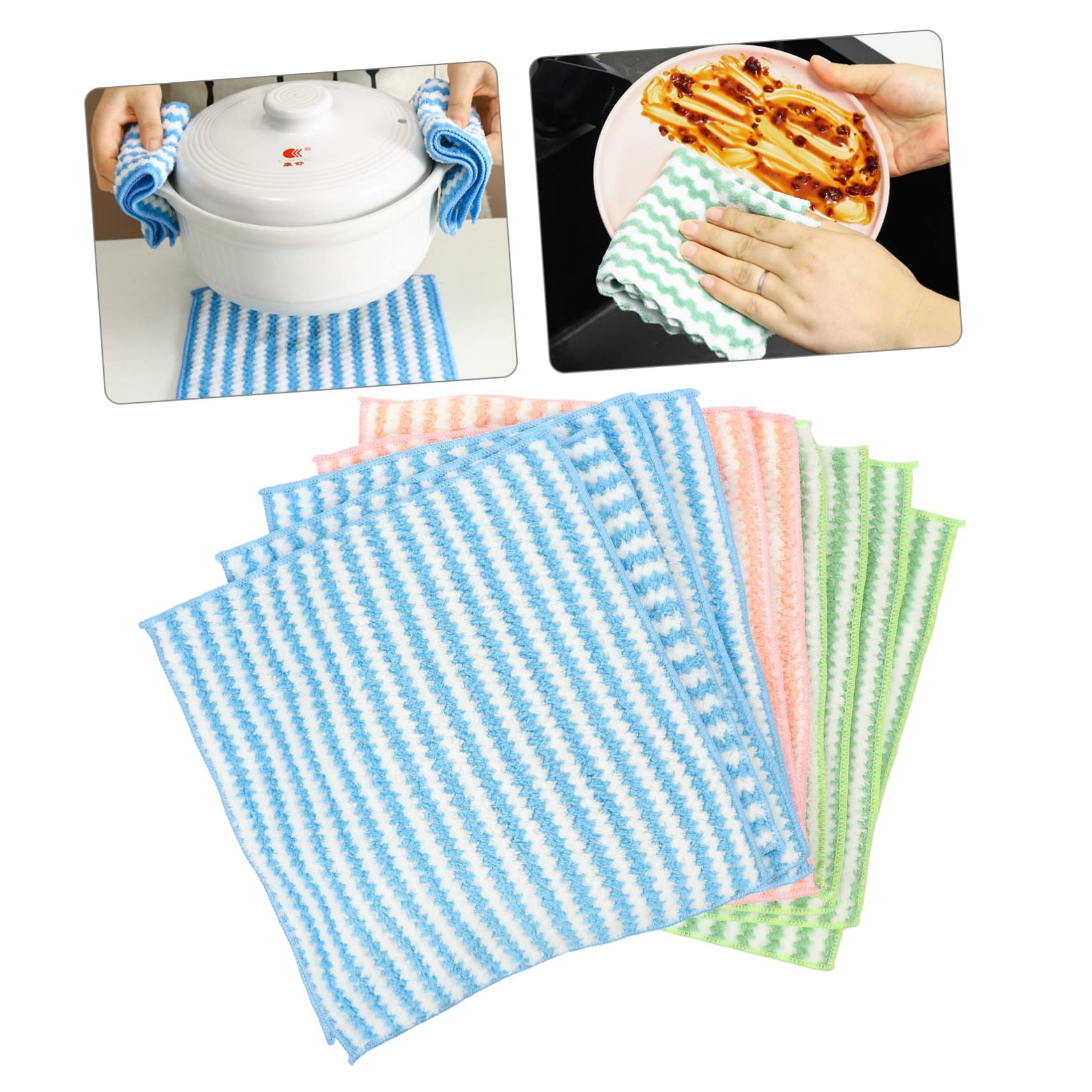 minkissy 30stücke Küchentücher Saugfähige Geschirrtücher Aus Mikrofaser Wiederverwendbar Für Reinigung Und Geschirrspülen Farbenfrohes Design Für Küche Und Haushalt