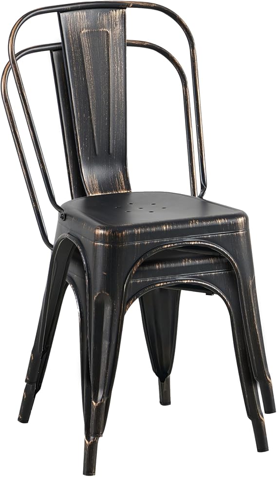 Outdoor Metal Bar Stools Waterproof & Rustproof, Designed for Patio/Deck Bars, Stackable for Storage