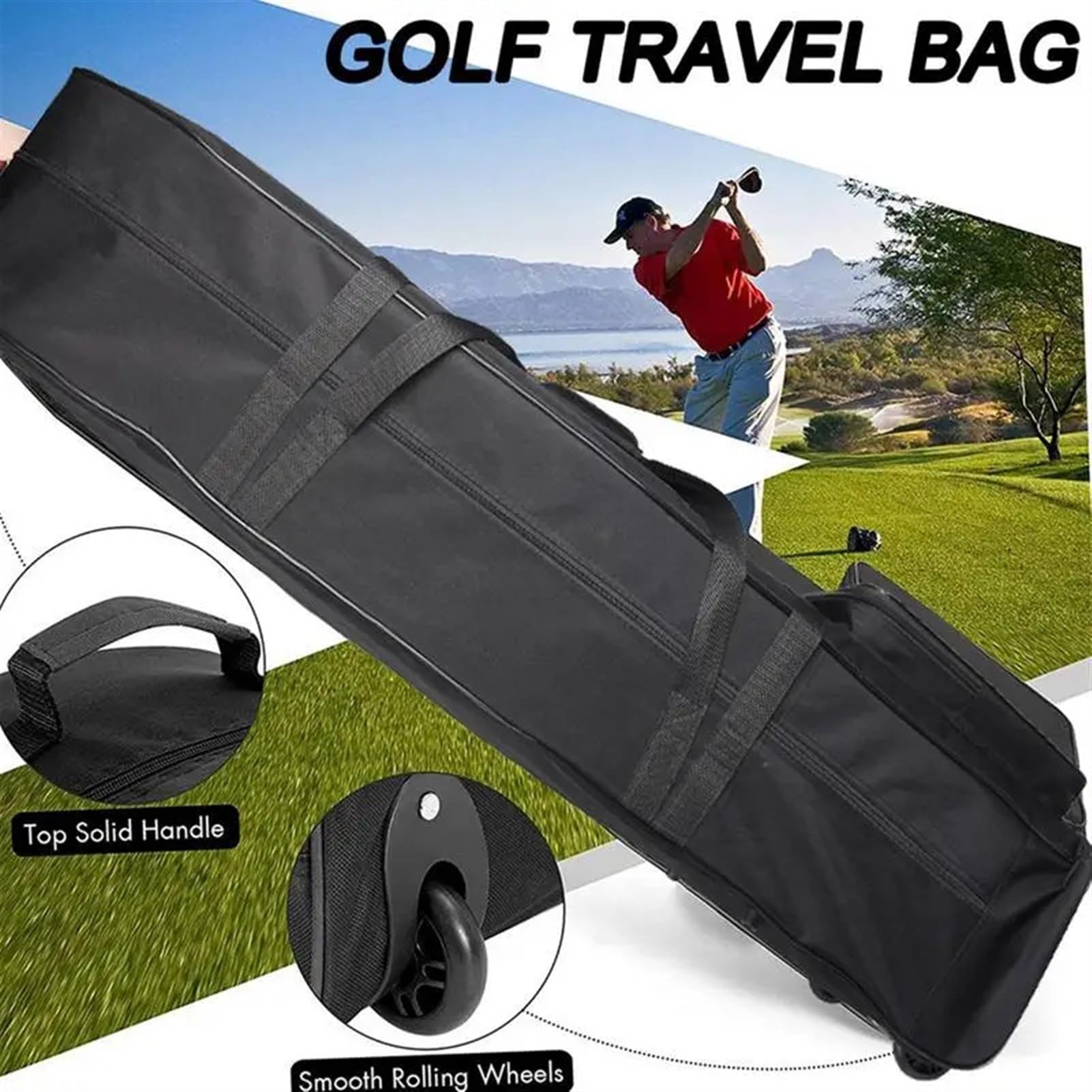 Golf Reisetasche Reise-Golftaschen mit Rädern for Fluggesellschaften Faltbare Oxford Aviation Bag Haltbarkeit Golfschlägertaschen Golfzubehör Aufbewahrungstasche Golf Travel Bag