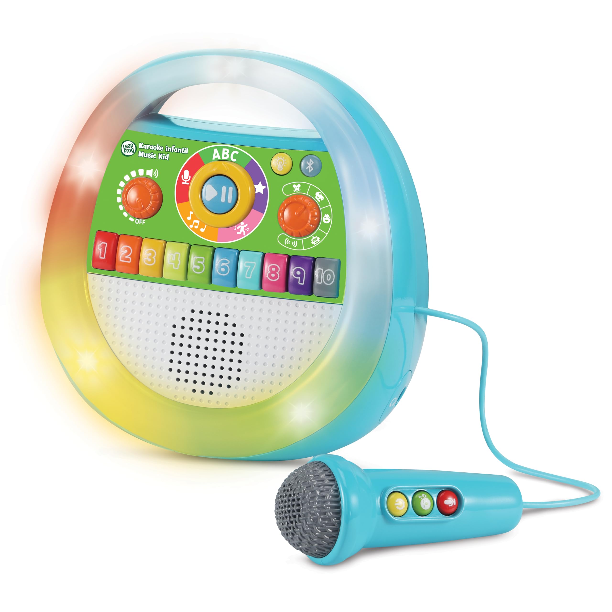 VTech Leapfrog Karaoke Infantil Music Kid, Juguetes Electrónicos Niños +2 Años, Bluetooth, Altavoz Interactivo, Asa Portátil, +40 Canciones y Melodías, Grabadora y Efectos de Voz, Versión ESP