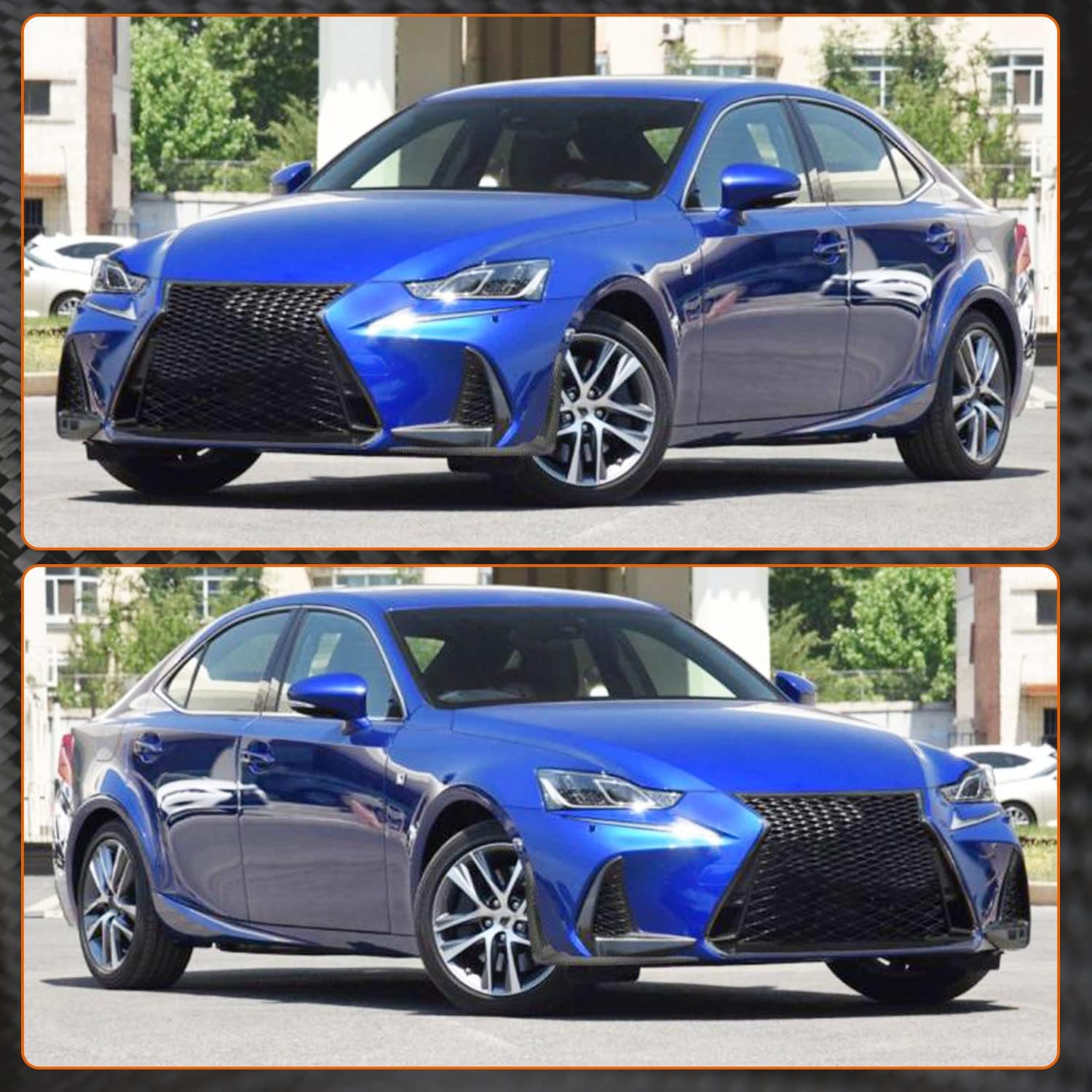Carbon Fiber Front Bumper Splitter Fits for Lexus IS300 IS350 F Sport Sedan 4-Door 2017-2018 Factory Outlet CF Upper Spoiler Winglets Vents Cover Cupwings Flaps