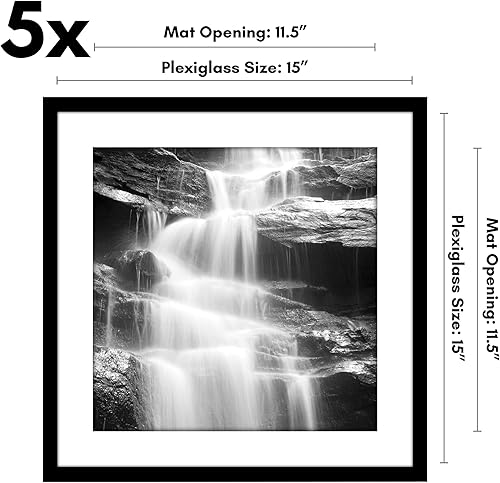 Vista 344 de Americanflat Portarretratos de 5 x 6 pulgadas con plexiglás pulido, juego de 5 portarretratos de 2 x 3 pulgadas con paspartú o para fotos de 5 x 6